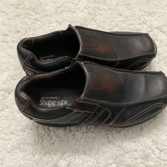 Skechers Men’s Size 11 Brown Leather Shape-Ups Work Toning Walking Sneakers - Picture 2 of 8